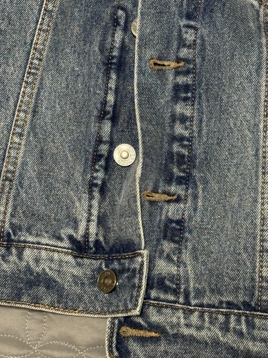 오와이 다이아몬드 커팅 워시드 데님 트러커 자켓 1사이즈 상품이미지5