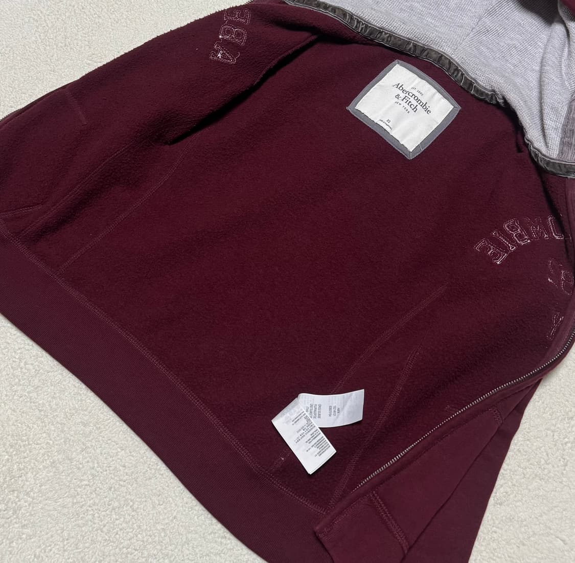 아베크롬비 버건디 후드집업  상품이미지8