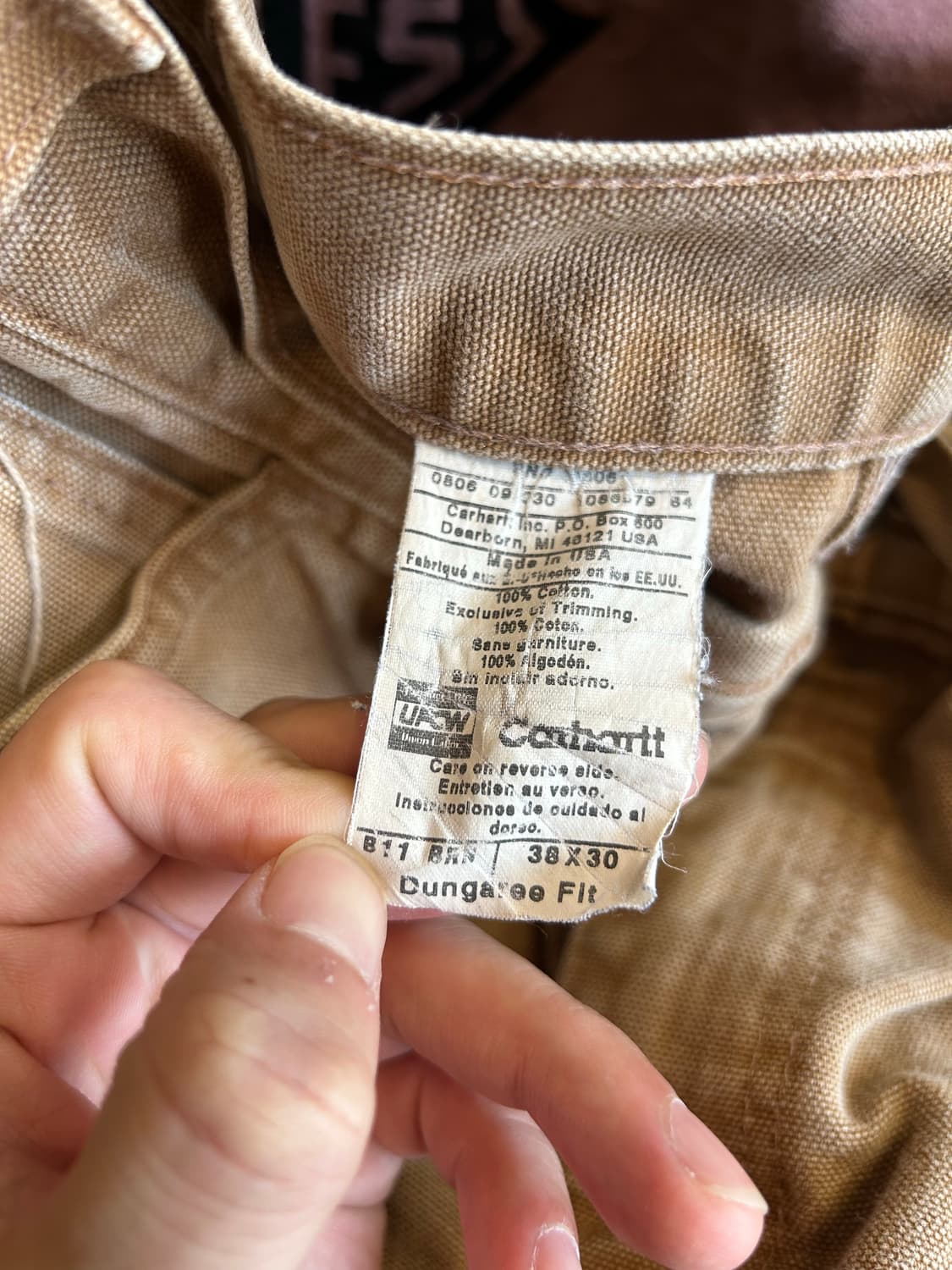 00‘s USA 칼하트 B11 워크팬츠 브라운 37in 상품이미지7