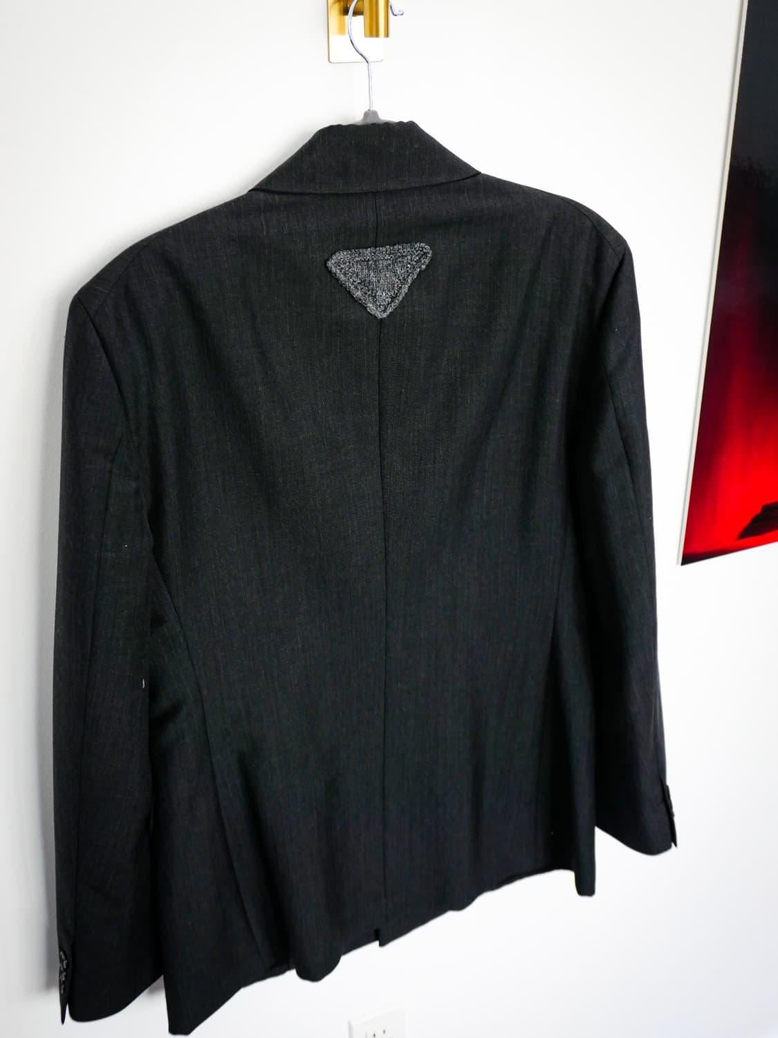 프라다 라프시몬스  트라이앵글 로고 히든 더블 블레이저 상품이미지8