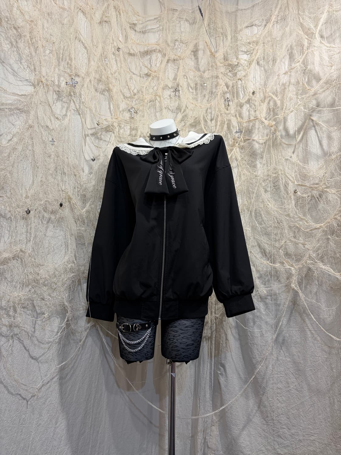 Y2K Lolita Sailor Collar Zip-Up 상품이미지3