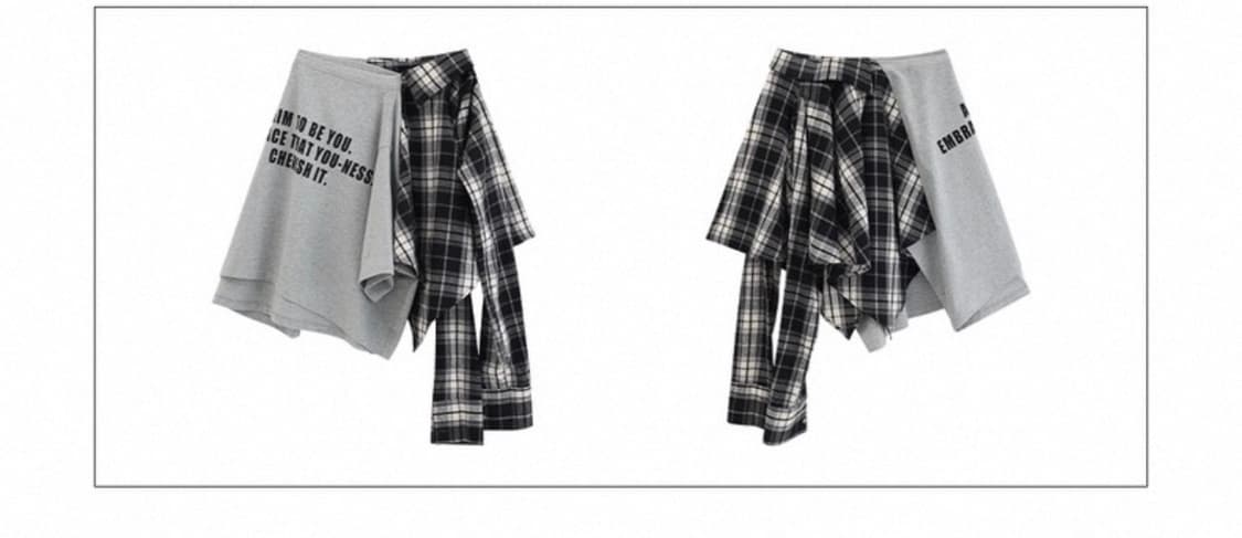 check layered skirt 상품이미지3