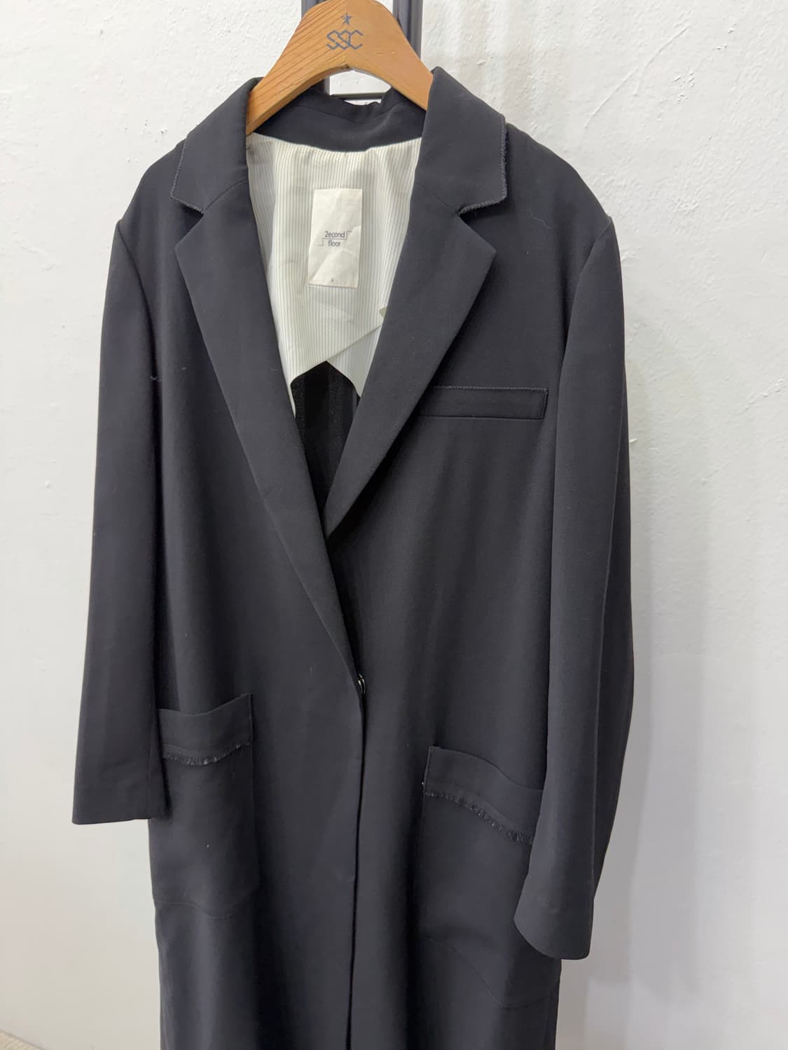 정품) 2nd floor 세컨플로어 블랙 롱자켓 66 상품이미지3