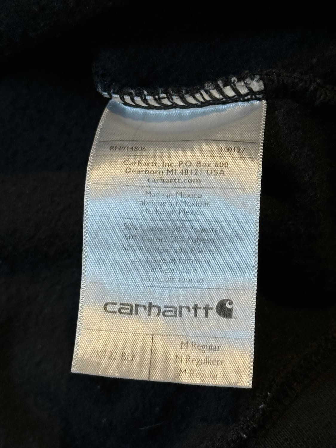 칼하트 CARHARTT 루즈핏 미드웨이트 후드집업 블랙 상품이미지5