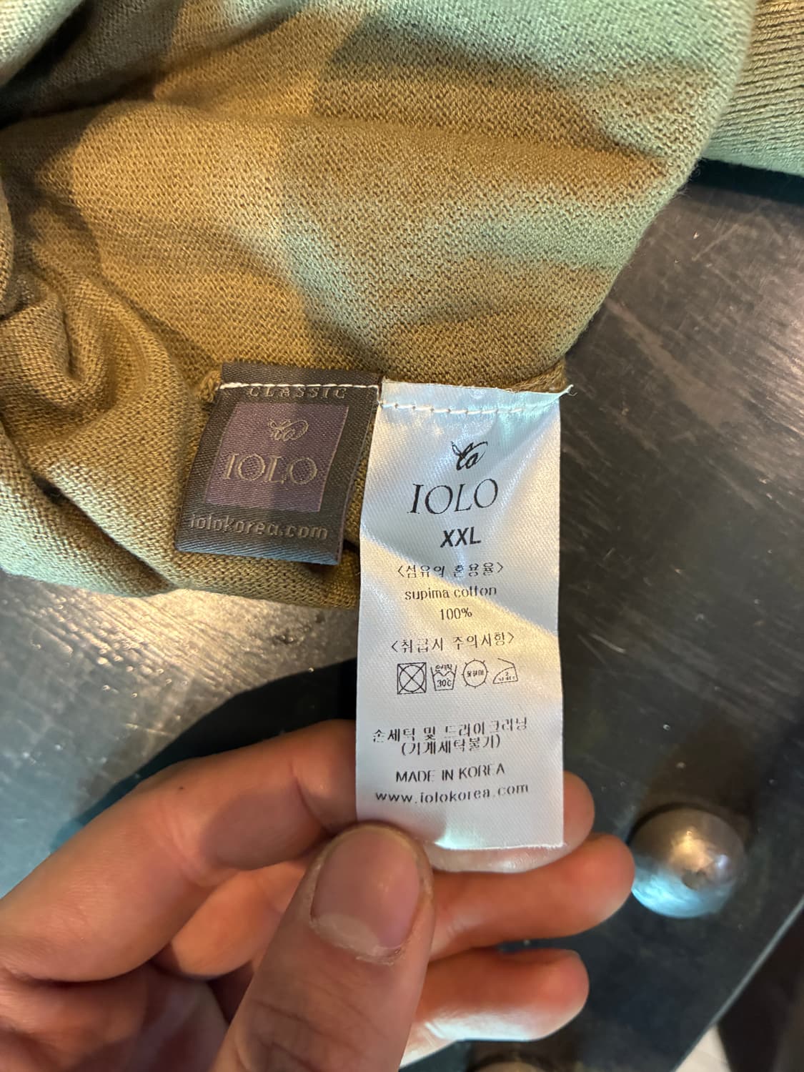 XXL) IOLO 이올로 수피마 코튼 터틀넥 니트 올리브 상품이미지4