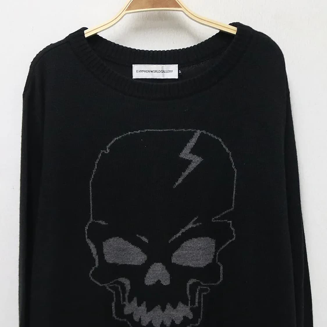 E HYPHEN WORLD GALLERY 스컬 울 혼방 니트 61121 상품이미지3