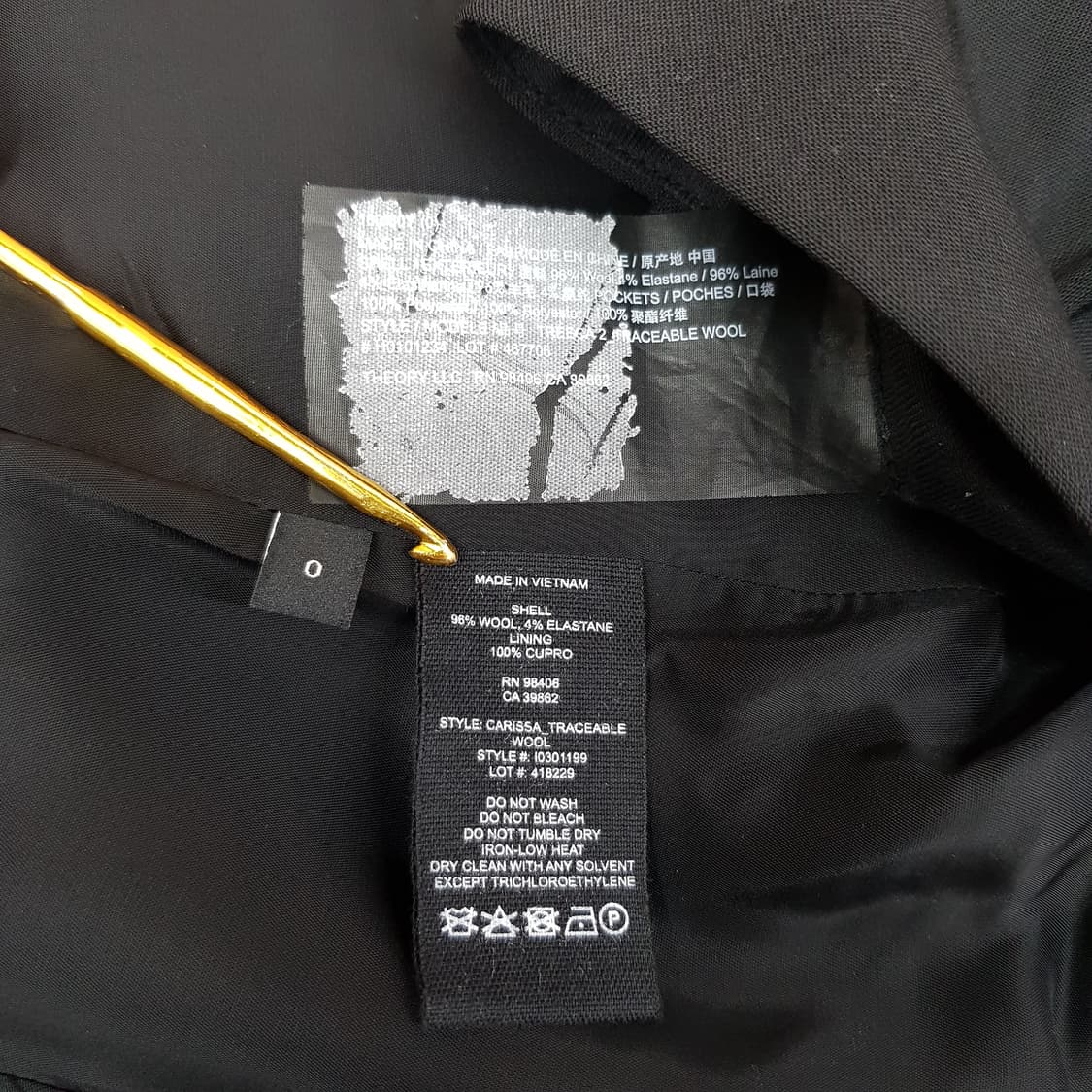 Theory 띠어리 블랙 울 테일러드 자켓  슬랙스 셋업 수트 0사이즈 상품이미지9