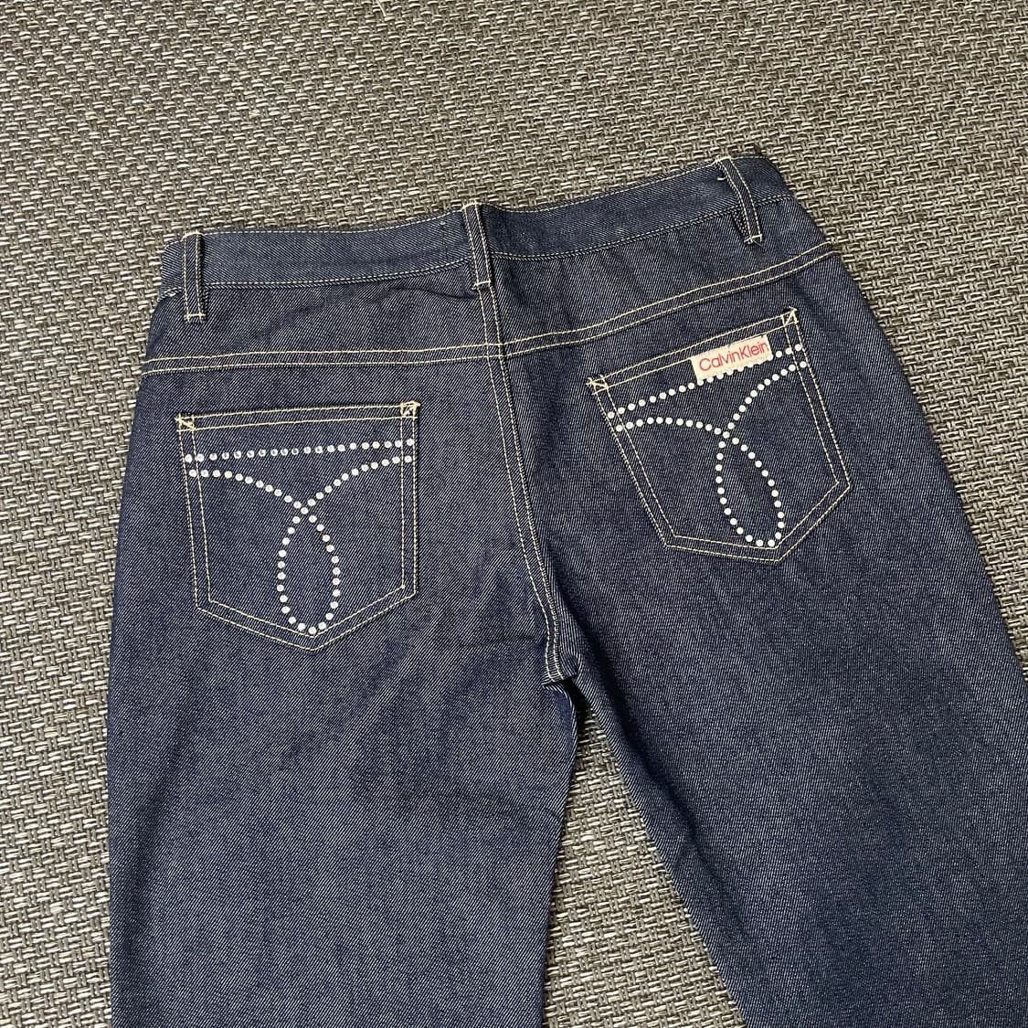 (28) 캘빈클라인 포켓 큐빅디테일 세미부츠컷 생지팬츠 상품이미지3