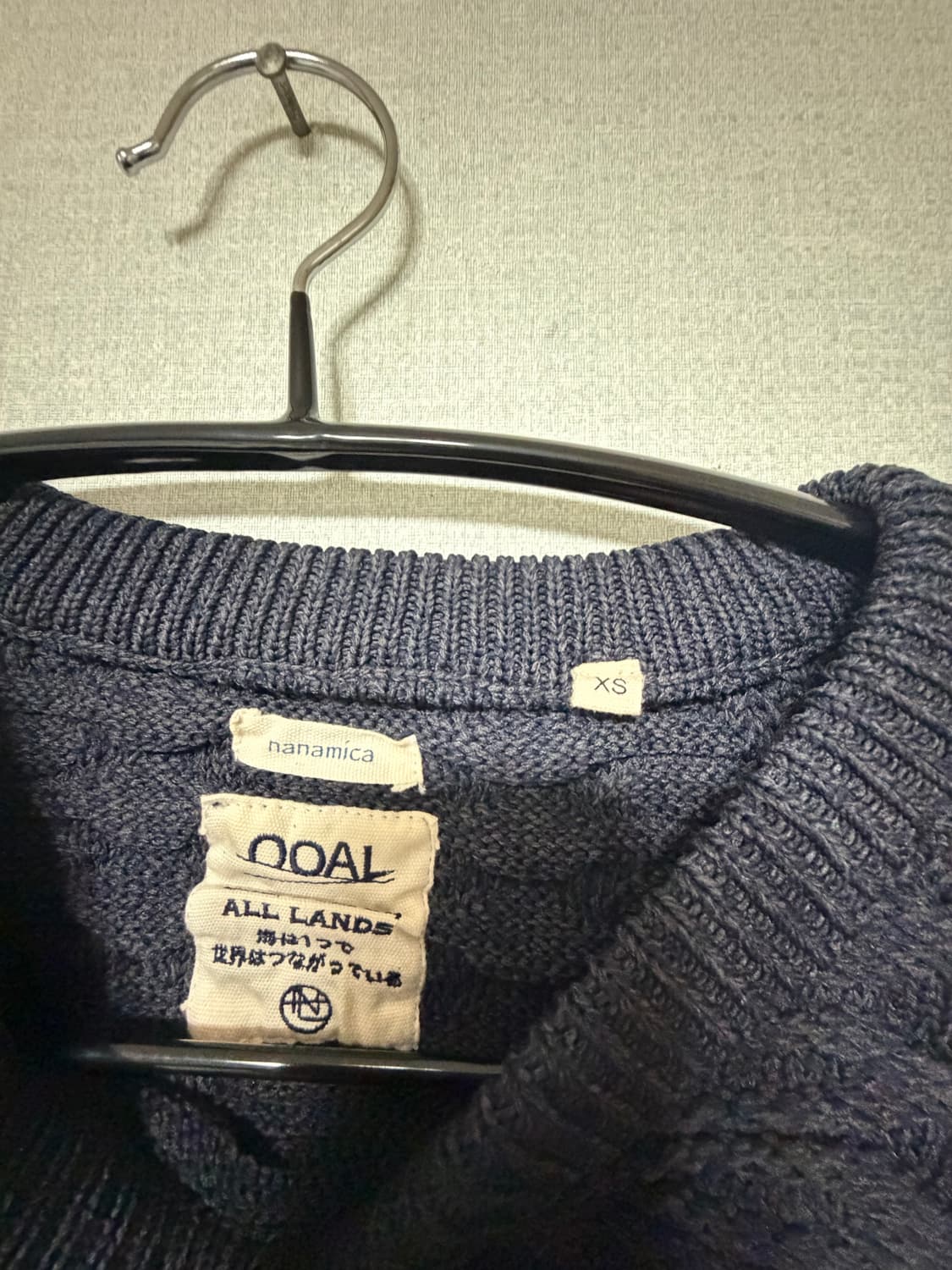 나나미카 크루넥 스웨터 다크네이비 xs(100) 상품이미지2