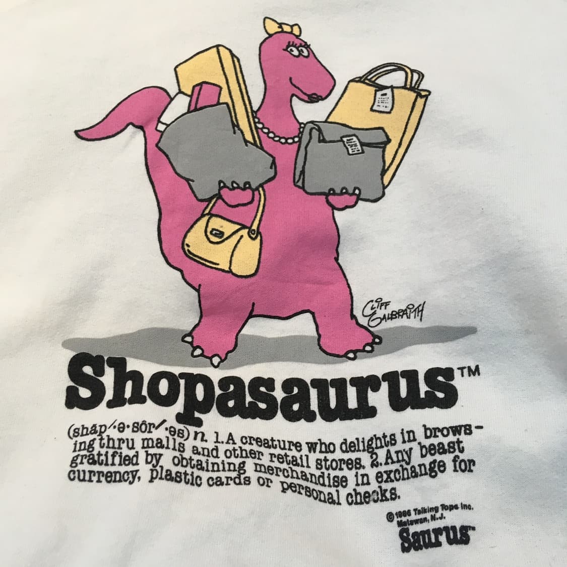 1986  미국 카툰 캐릭터  샵파사우루스 스웻셔츠L 사이즈 상품이미지2