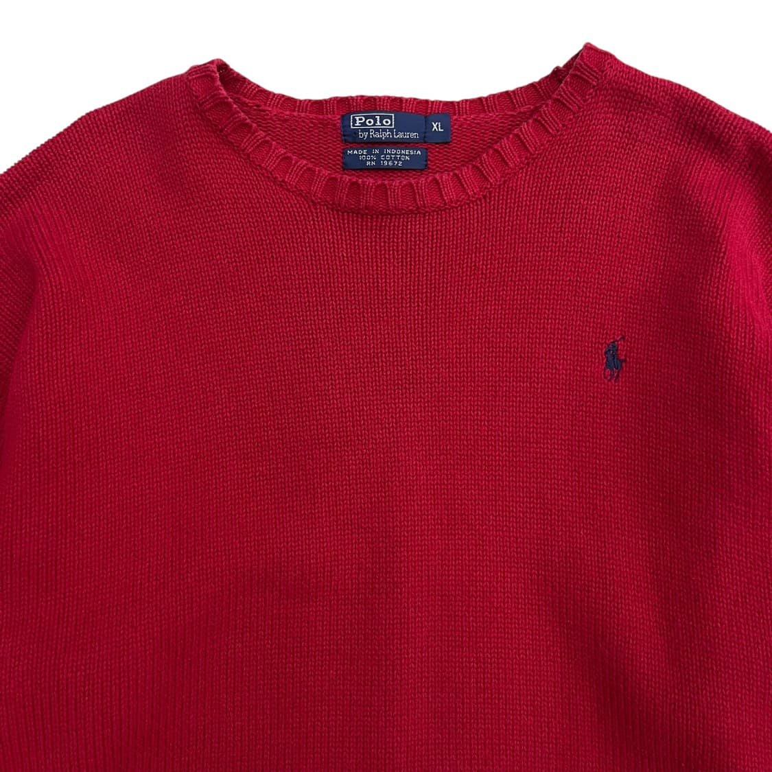 폴로 랄프로렌 90's 네이비포니 레드 니트 XL 상품이미지4