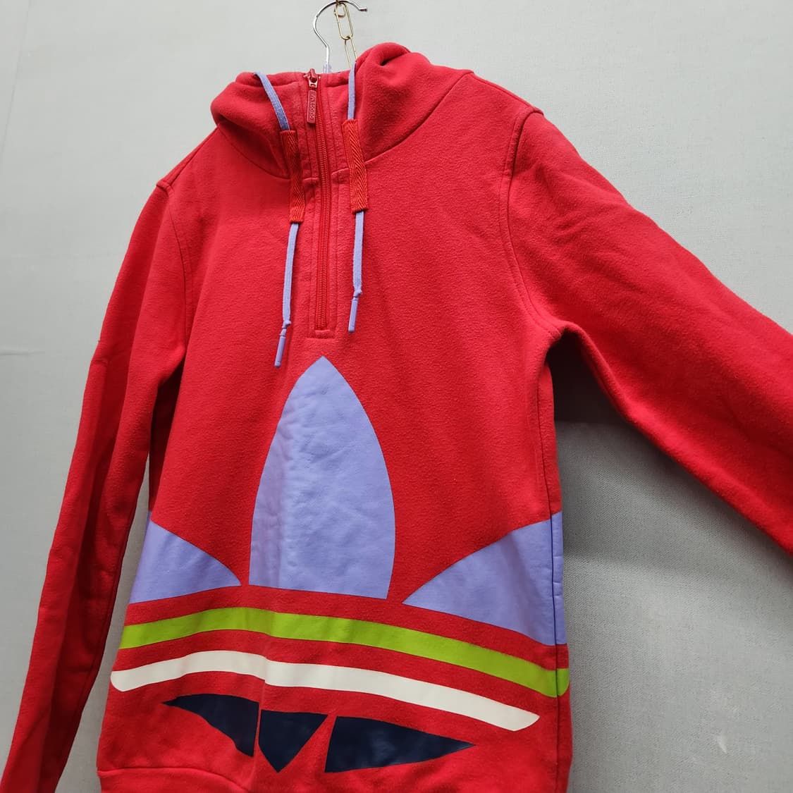 아디다스 빅로고 반집업 희귀 후드집업 38(S) 상품이미지3