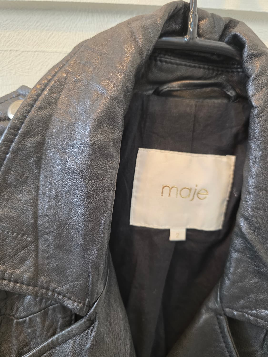 maje 마쥬 블랙 가죽 자켓 2사이즈 상품이미지2