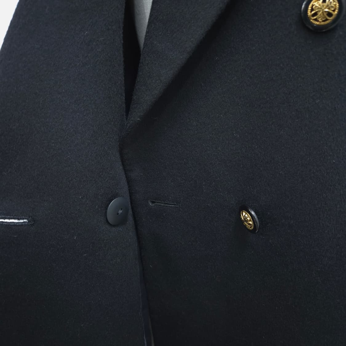 울 100% 블랙 여성 오버핏 더블 코트 상품이미지8