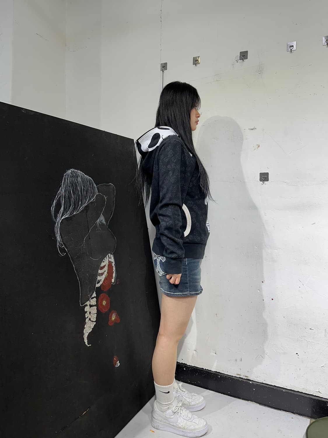 Jpn 일본빈티지 해골 풀오버 펑크 집업 져지 상품이미지2