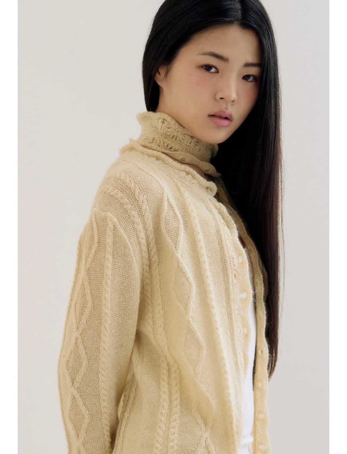 Fletta 플레따 모헤어 스카프 가디건 yellow 미개봉 새상품 상품이미지3