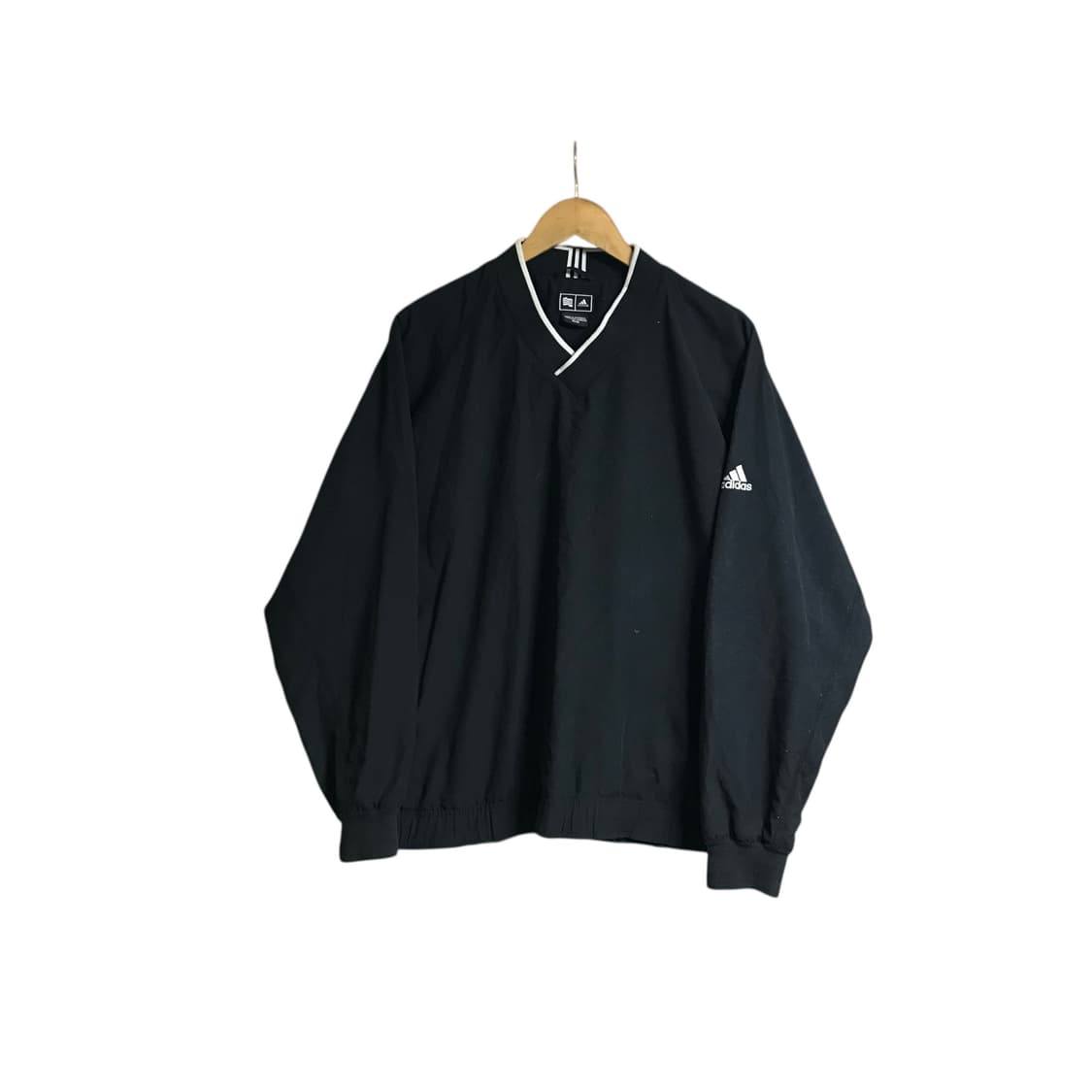 아디다스 브이넥 검정 웜업자켓 상품이미지2