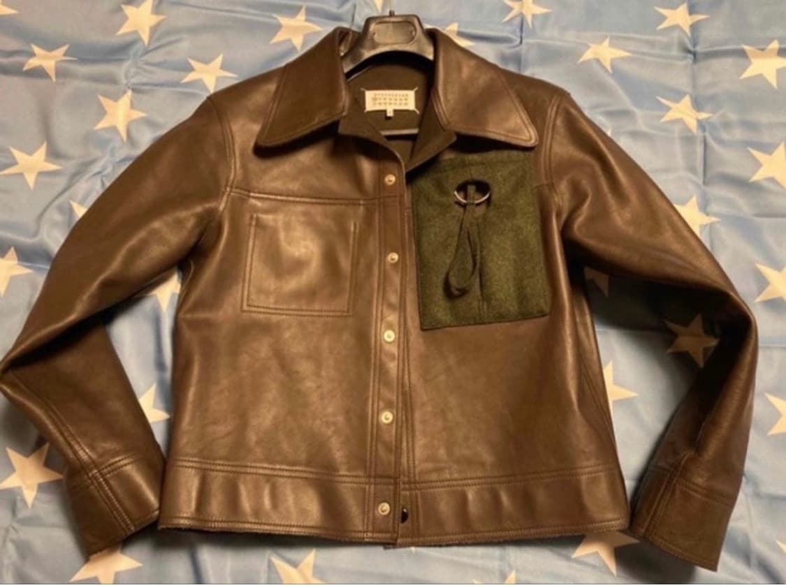 마르지엘라 프레스 스터드 가죽자켓 상품이미지2