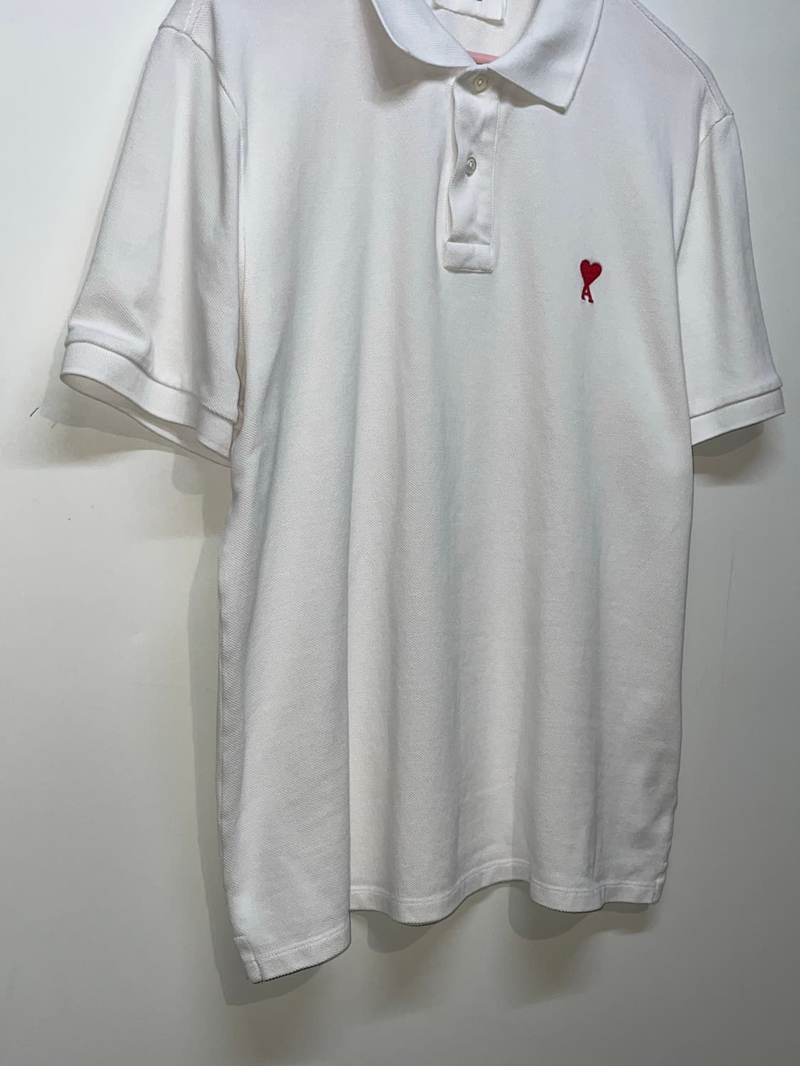 아미 스몰 하트 화이트 반팔 폴로티 상품이미지3
