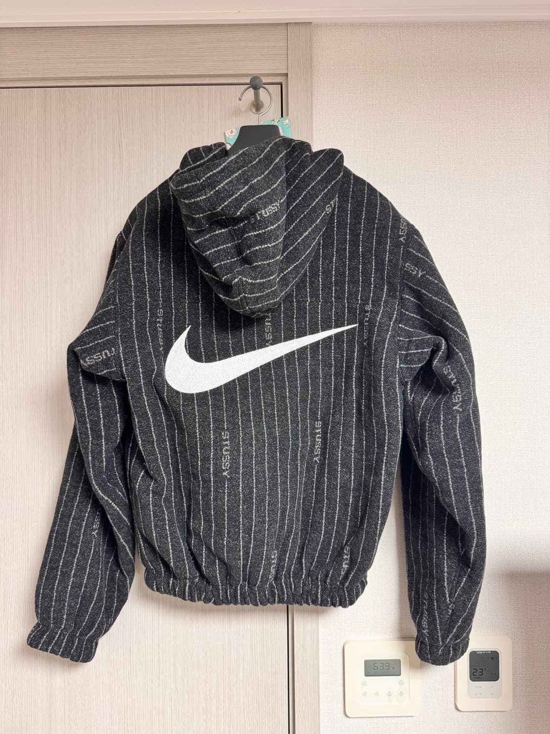 나이키 x 스투시 NRG 스트라이프 울 자켓 블랙 XS 상품이미지2