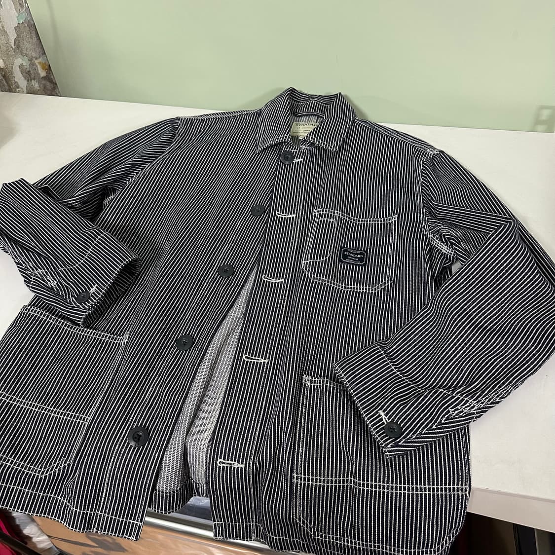 L 스탠다드 워크자켓 스트라이프 커버올자켓 상품이미지2