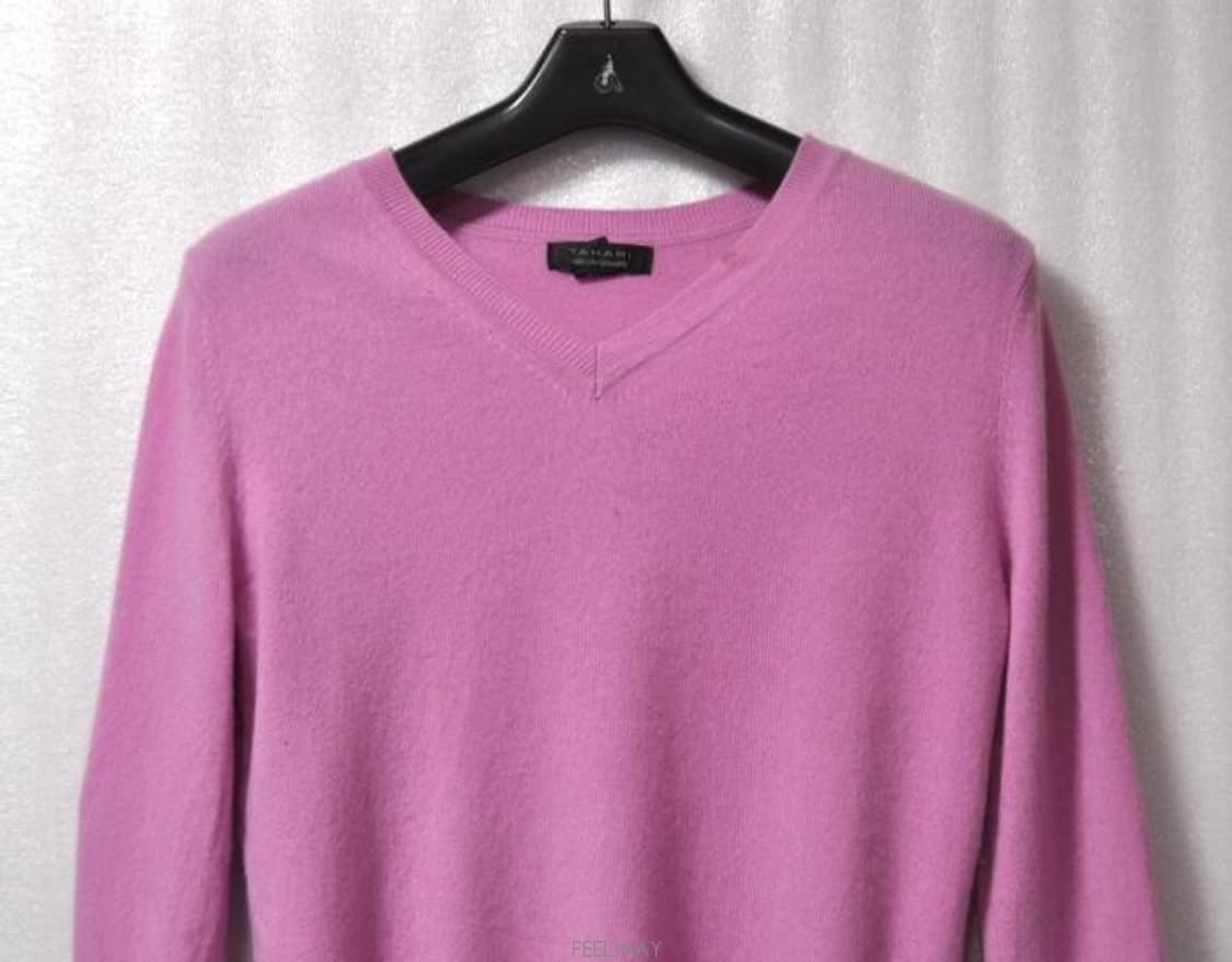 타하리(TAHARI)/여성브이넥캐시미어니트티(캐시미어100%)사이즈77 상품이미지3
