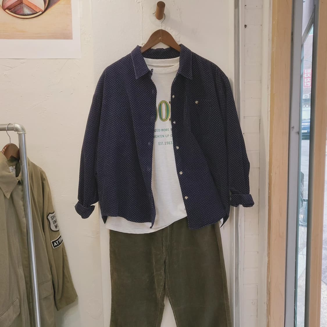 Moonlit field 도트 코듀로이 셔츠 상품이미지1