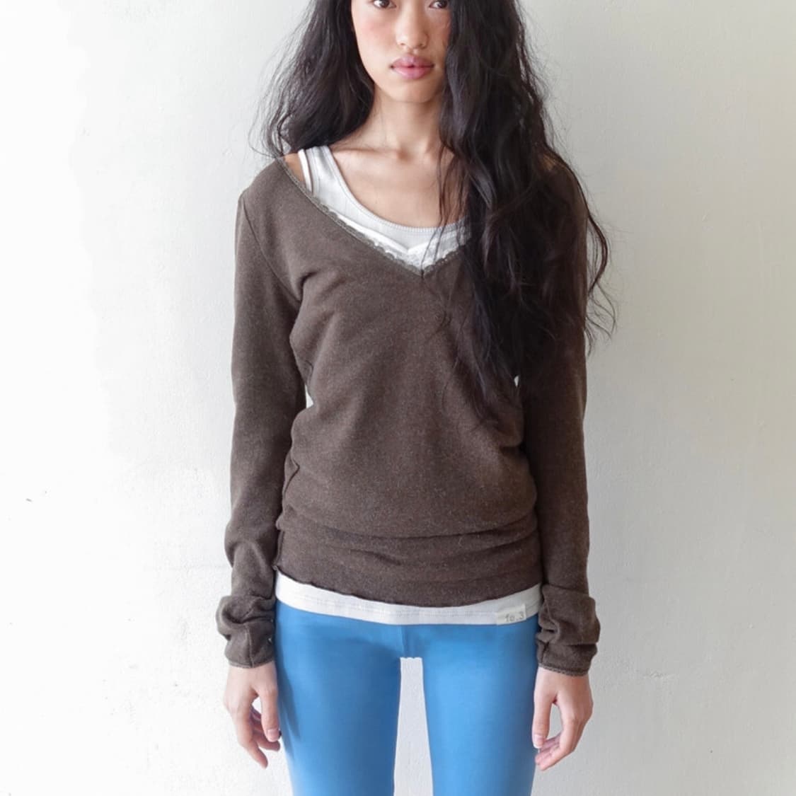 샵페어리 iris long top (khaki) 아이리스 롱 탑 상품이미지1