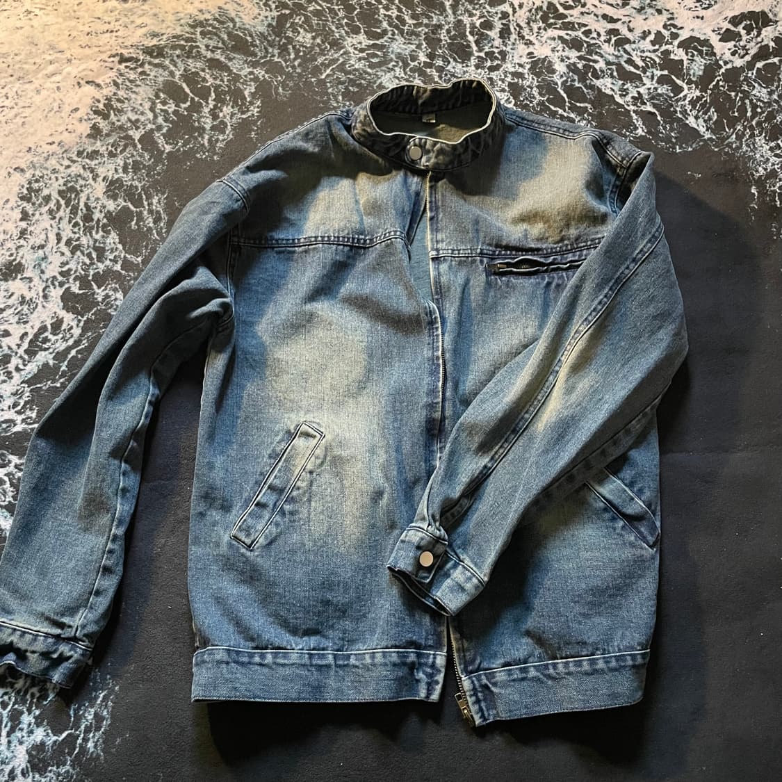 Washed denim rider jacket 상품이미지2