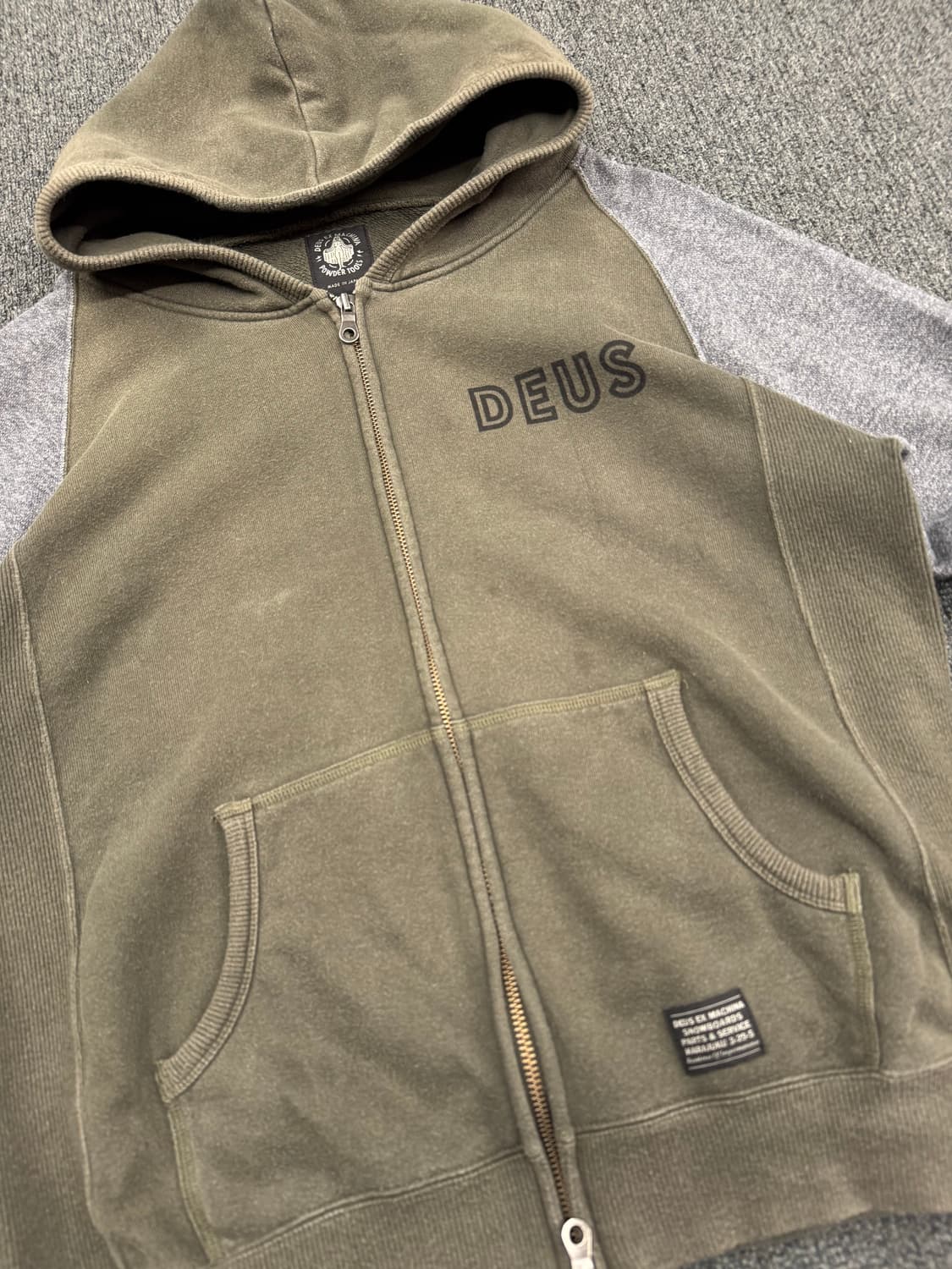 S)데우스 재팬 빈티지 투웨이 배색 후드집업 상품이미지2