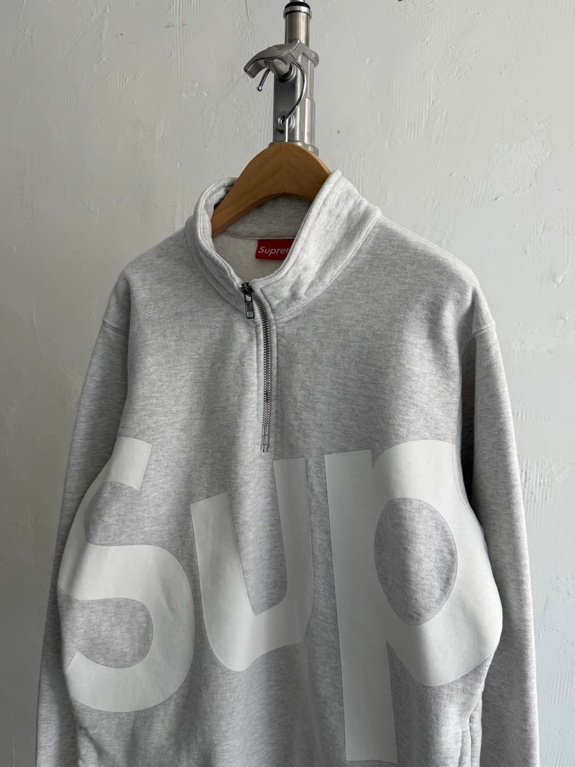 Supreme 슈프림 Sup로고 멜란지그레이 반집업 맨투맨 상품이미지6