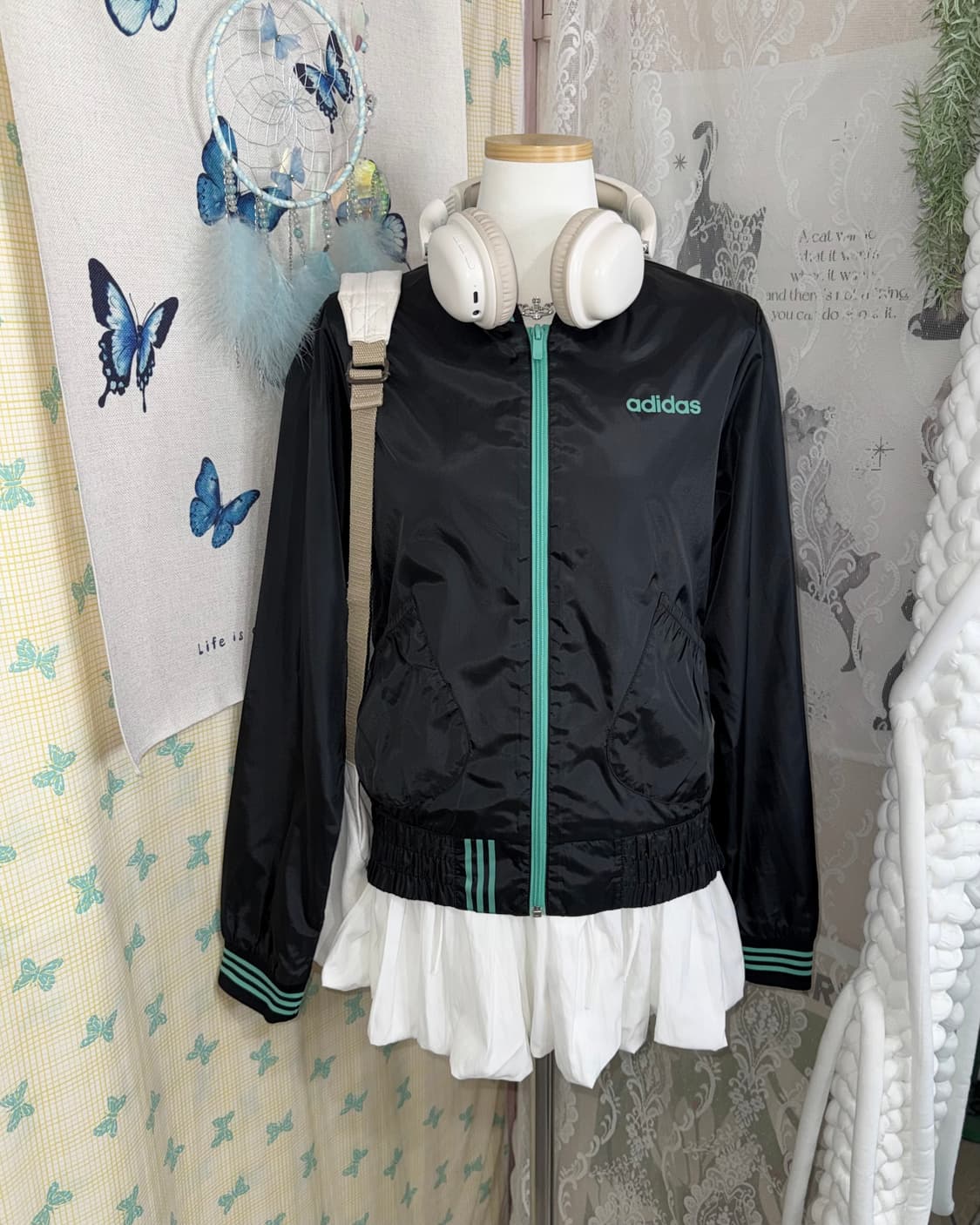 아디다스 블랙 & 민트 바람막이 집업 자켓 상품이미지6