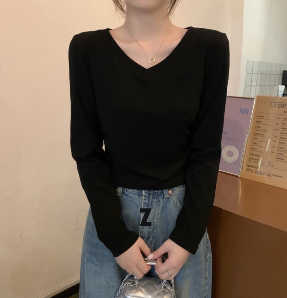 브이넥 롱슬리브 상품이미지1