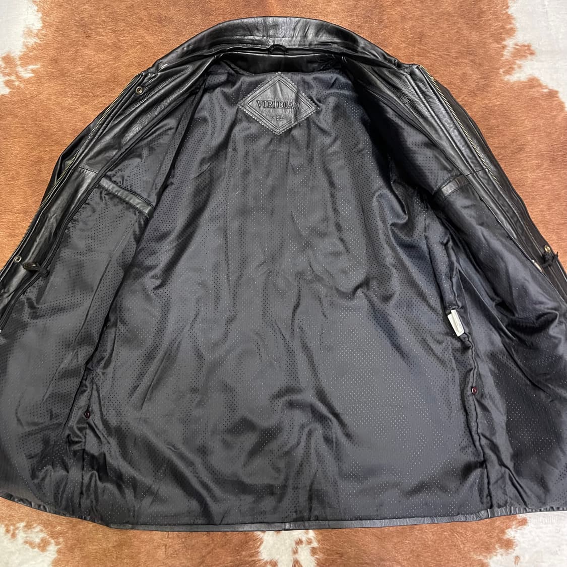 90's Viridian leather car coat 상품이미지7