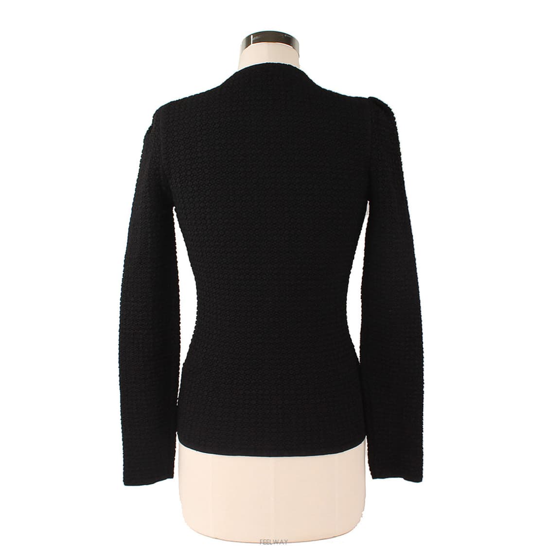 플라스틱아일랜드 블랙 엠보 집업 가디건 M 상품이미지3