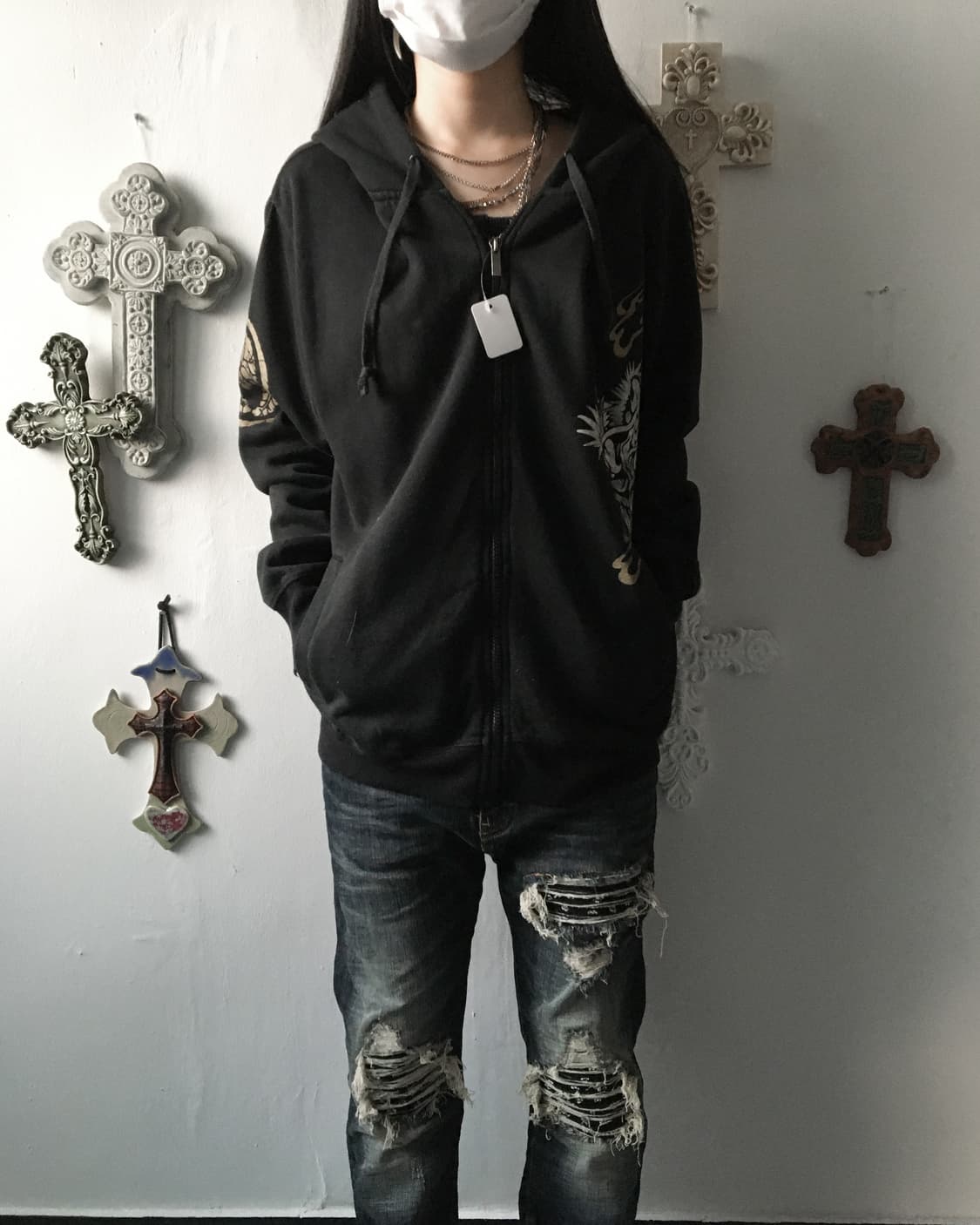 Oriental printing hood zip up 상품이미지6