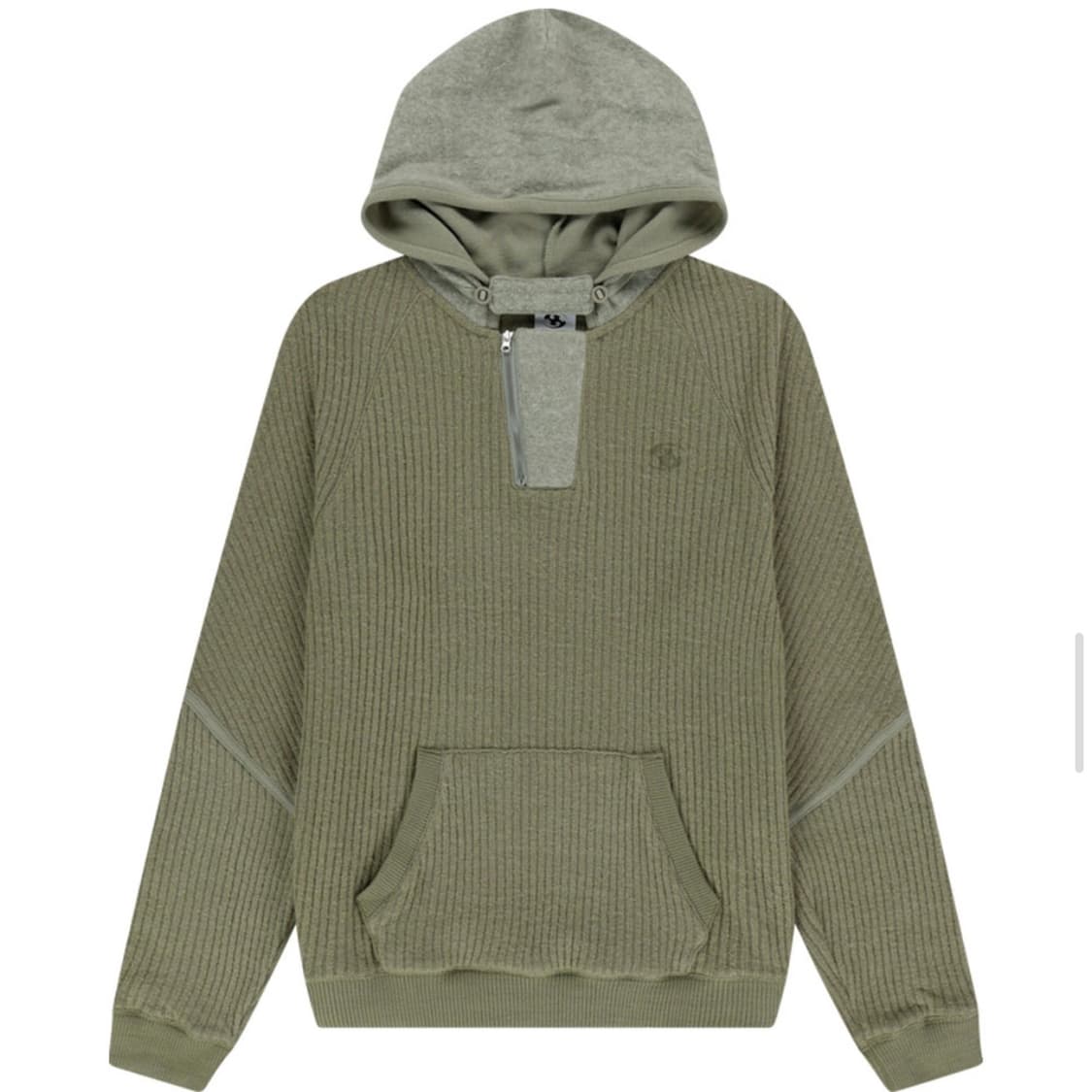 산산기어 리브드 후디 니트 카키 상품이미지4