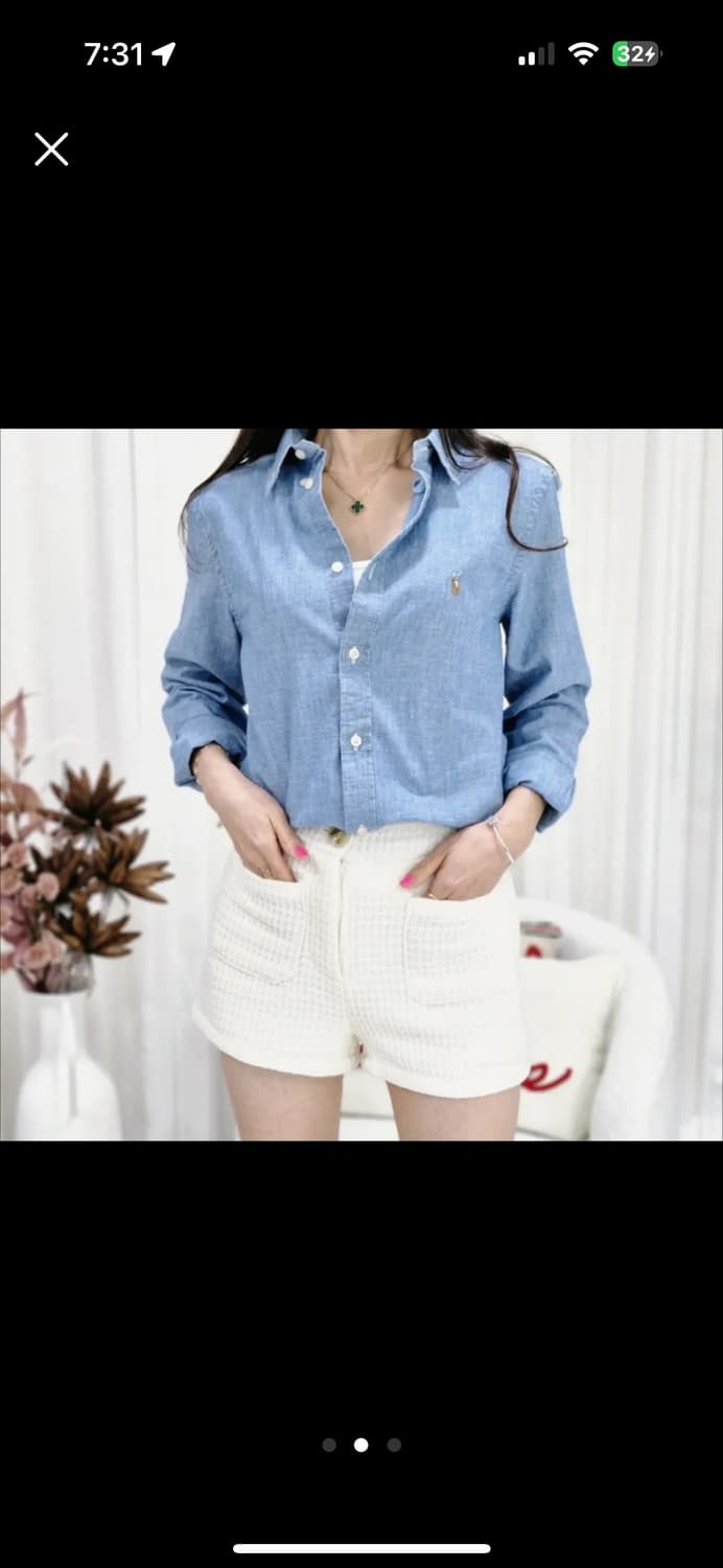 (실착0회)폴로 랄프로렌 여성 청남방 셔츠 L 상품이미지2