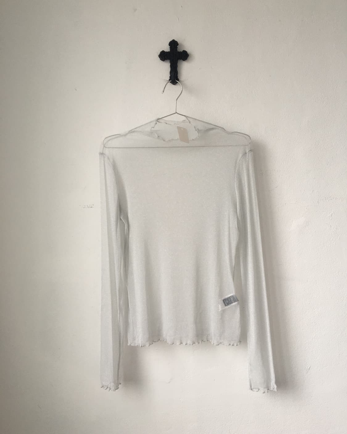 High neck see through sleeve 상품이미지1