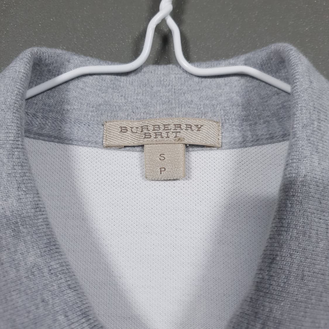 S) 버버리 크레스트 기사 로고 배색 반팔 카라티 폴로 피케 셔츠 화이트 상품이미지6