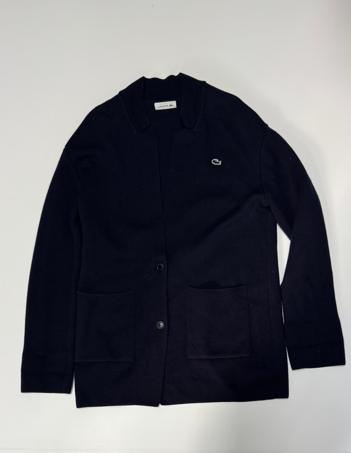정품 라코스테 자켓형 울 가디건 M 네이비 상품이미지1