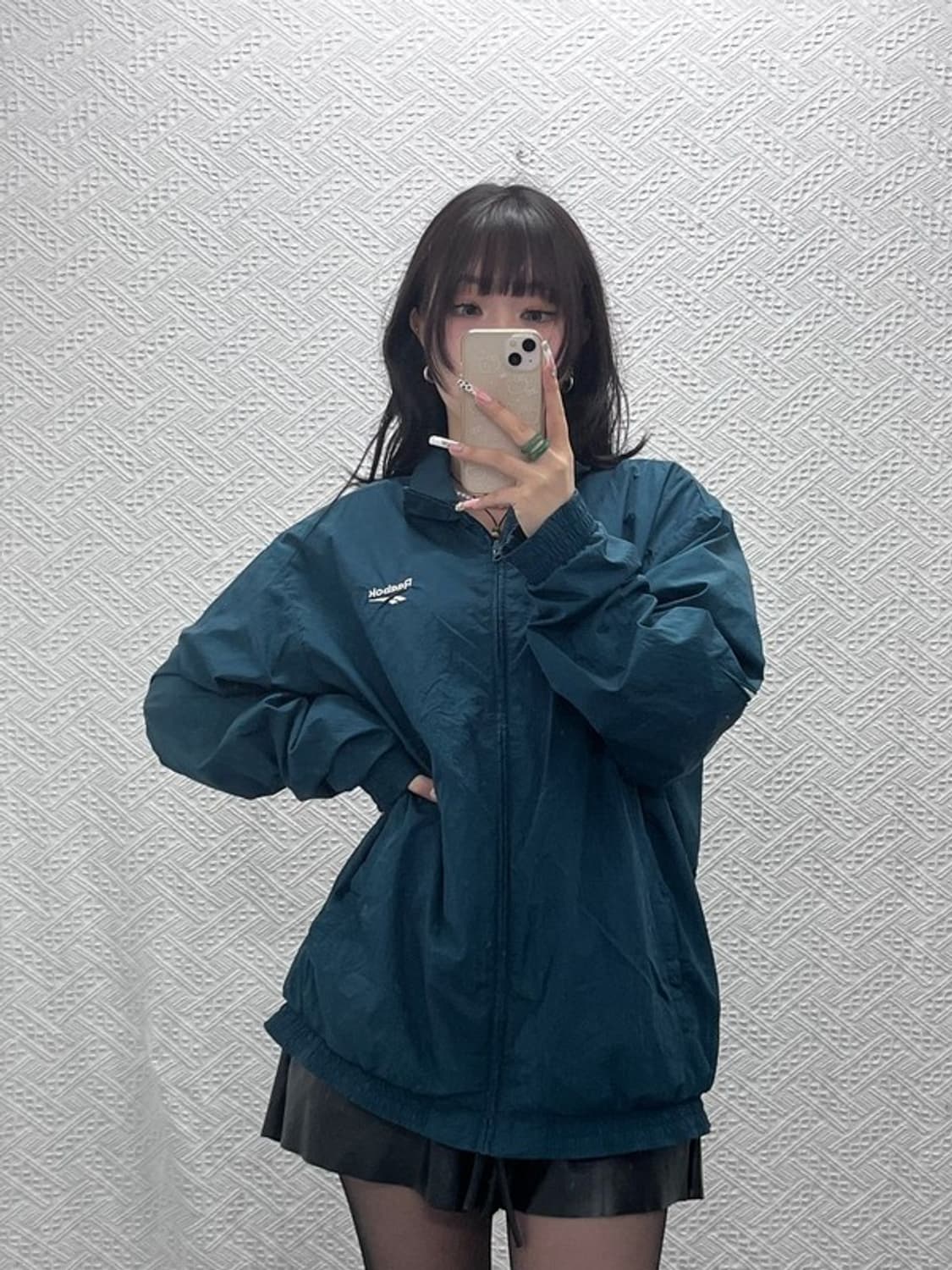 리복 희귀 레트로 스트릿 빈티지 딥그린 바람막이 자켓 XL C11312 상품이미지1