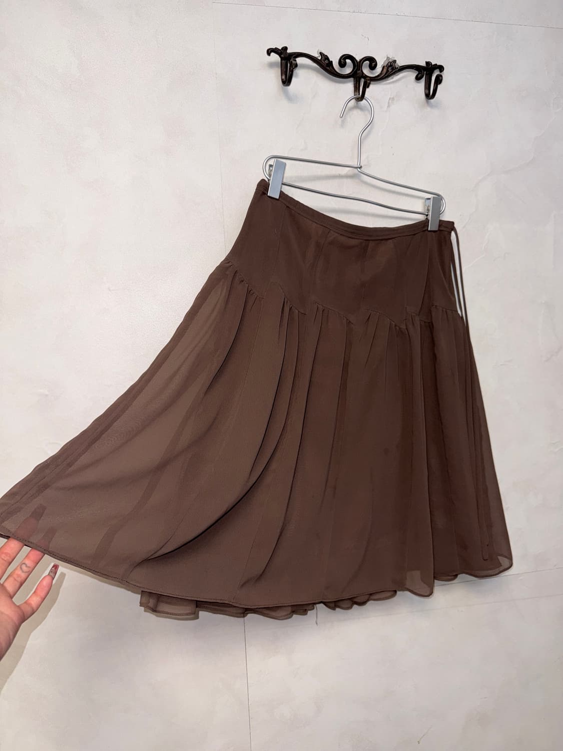 LINE brown dot ribbon sheer setup 상품이미지6