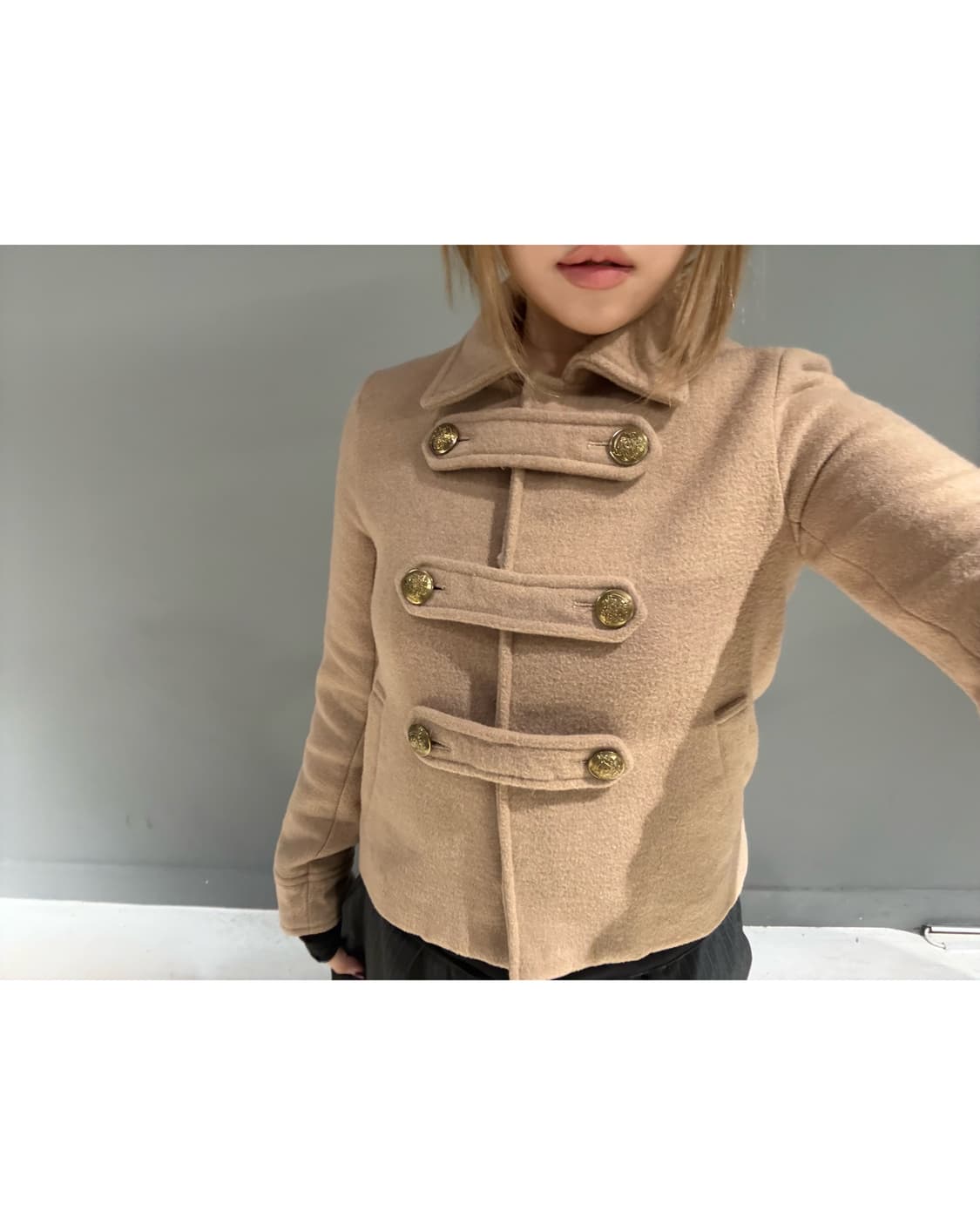 double button detail half coat 상품이미지1