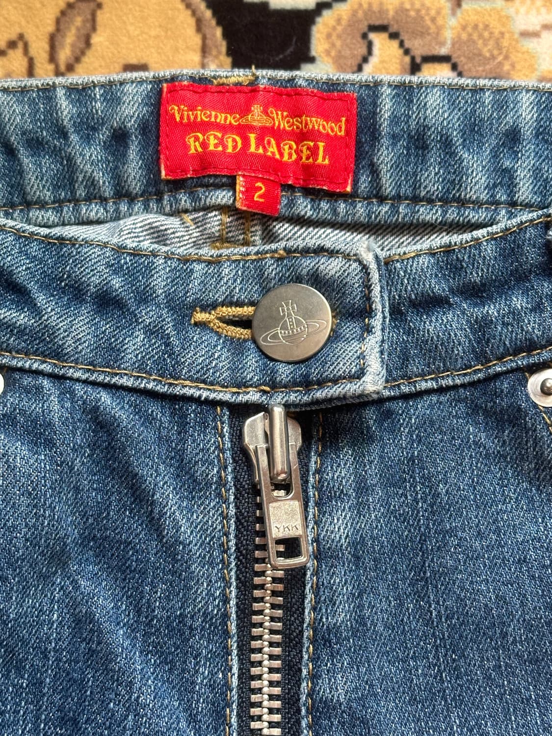 비비안웨스트우드 레드라벨 지퍼 슬림 진 상품이미지1
