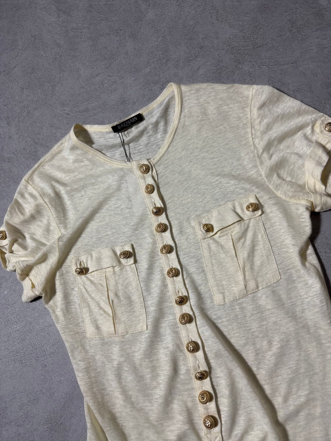Balmain Button Henley Neck Tee 상품이미지5