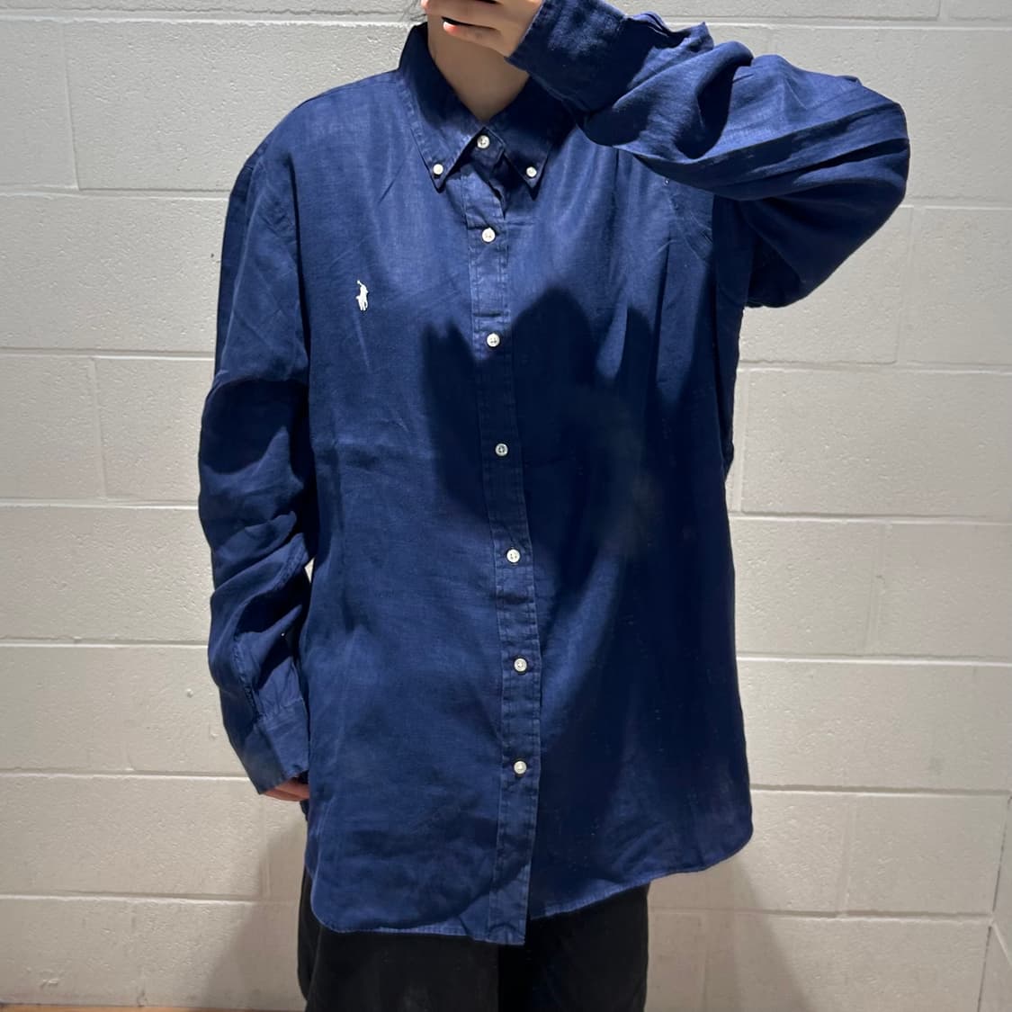 Polo Ralph Lauren Navy Linen Shirts 상품이미지2