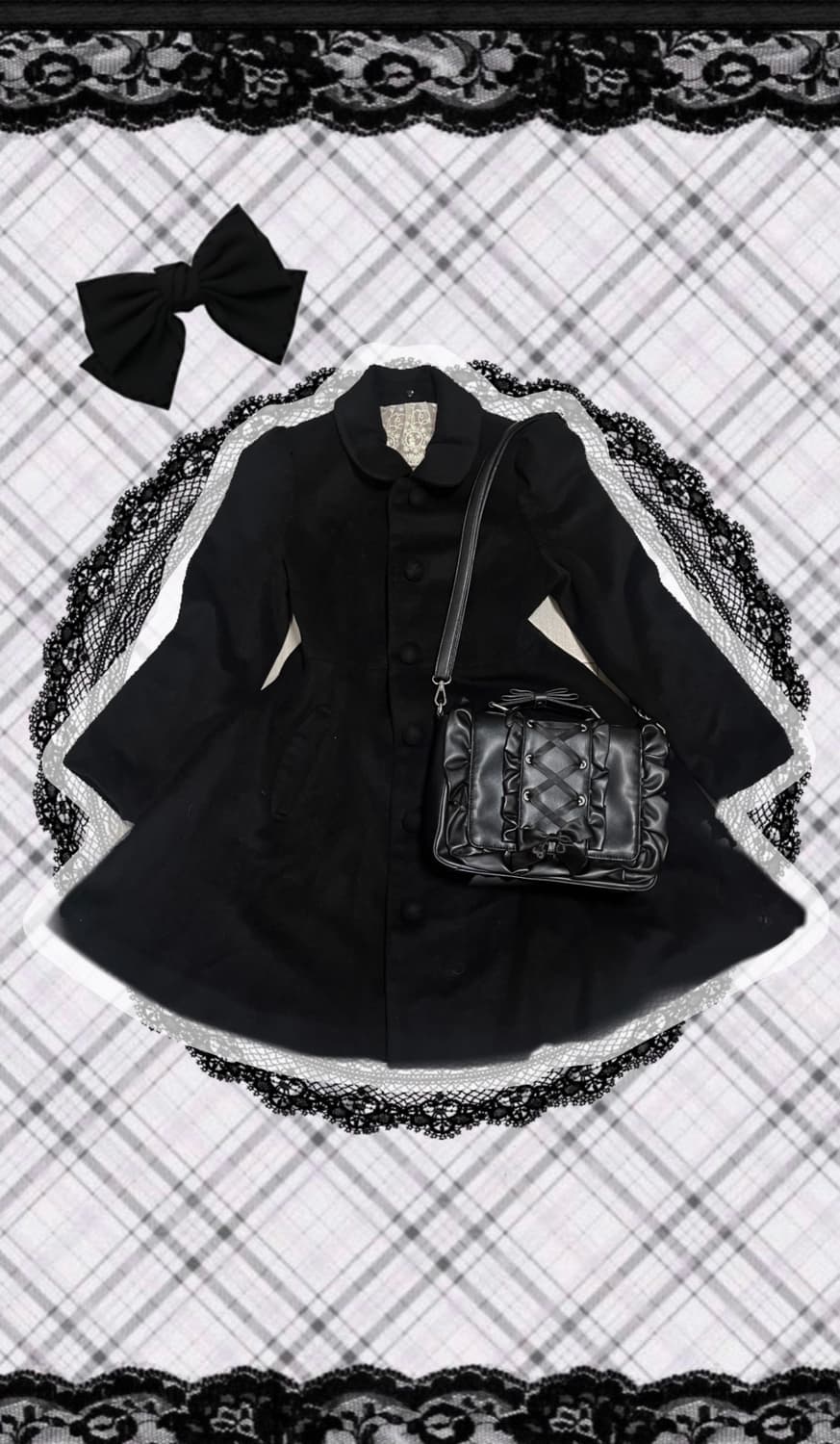 디어리깔 어스뮤직 블랙 플레어 코트 디어마이러브 리즈리사 디어리 히메갸루 상품이미지1