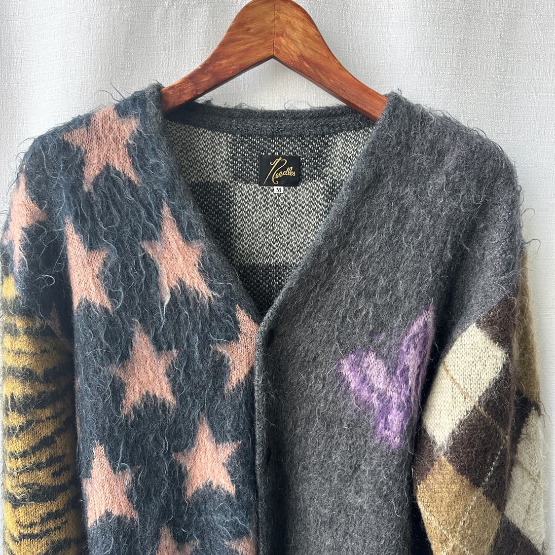 니들스 x 빔즈 20AW 별주 모헤어 가디건 그레이 멀티 M 상품이미지2