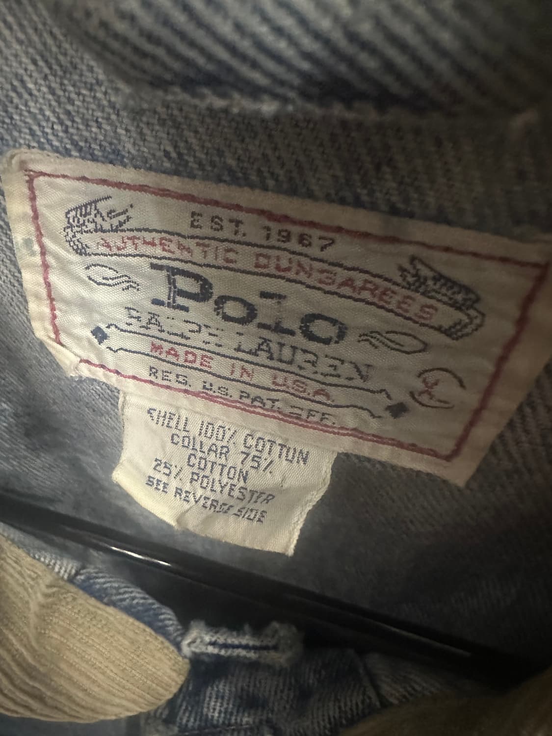 90s 폴로 덩가리 데님자켓 made in usa xl 상품이미지3